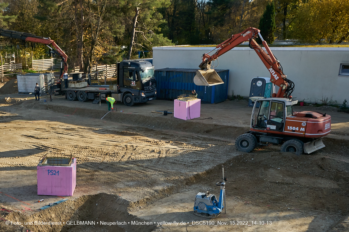 15.11.2022 - Baustelle an der Quiddestraße Haus für Kinder in Neuperlach